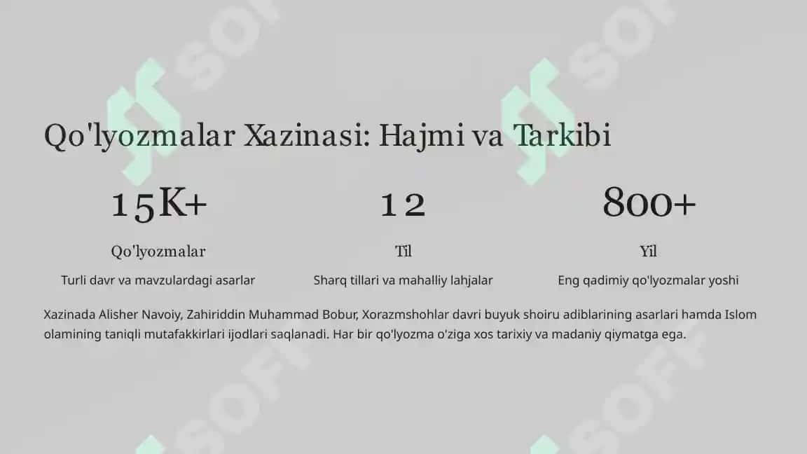 O‘zbekiston respublikasining fanlar akademiyasi sharqshunoslik instituti sharq qo‘lyozmalari xazinasi 6