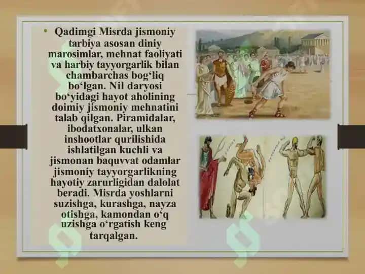 Qadimgi Dunyo Davlatlarida  va qadimgi sharq mamlakatlarida jismoniy tarbiya 3