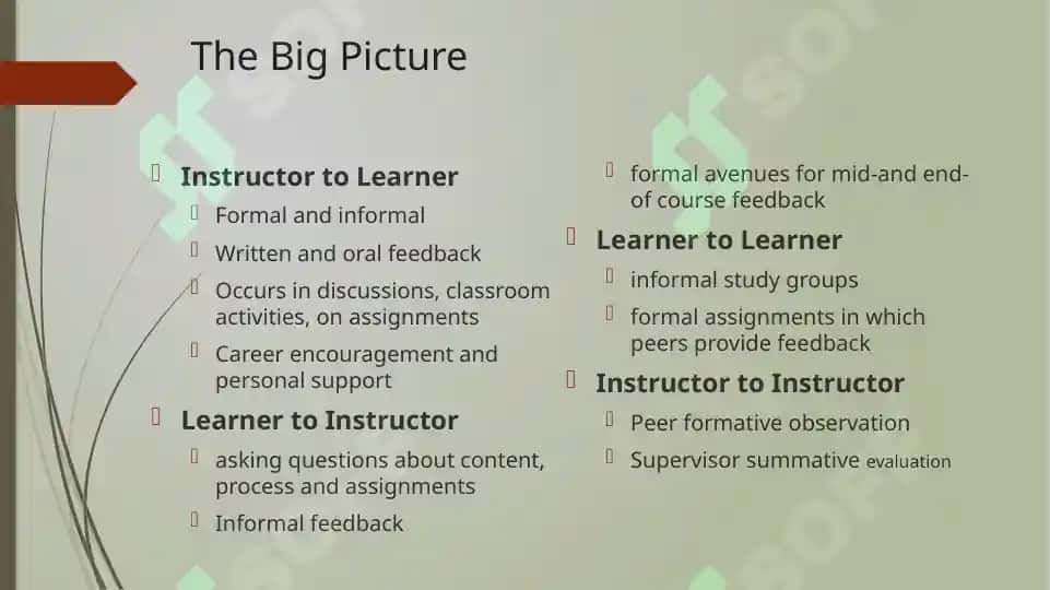Teacher roles and giving feedback. 2