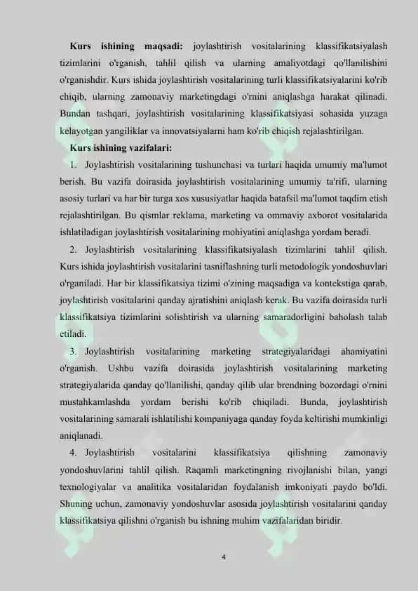 JOYLASHTIRISH VOSITALARINING KLASSIFIKATSIYALASH TIZIMLARI 4
