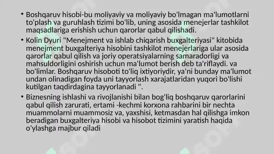 BOSHQARUV XISOBINI TASHKIL ETISH 4