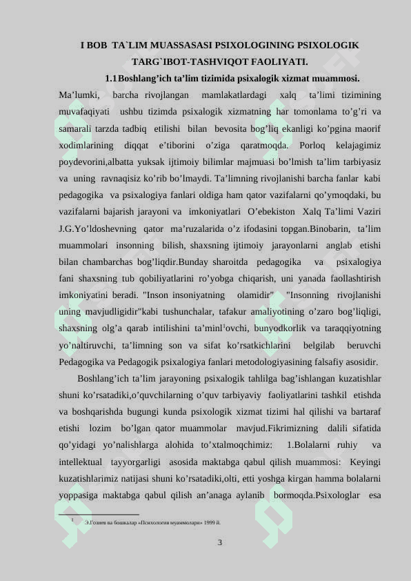 O‘zbeksitonda maktabgacha ta’lim va umumiy o‘rta ta’lim muassasalarida psixologik xizmatning tashkil etish imkoniyati va muammolari 3