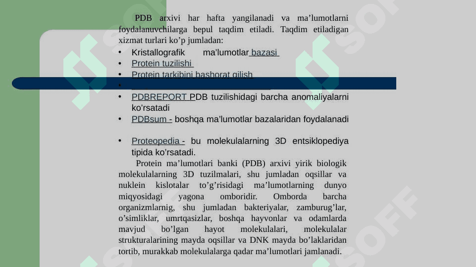 PROTEIN MA’LUMOTLAR BAZALARI 6