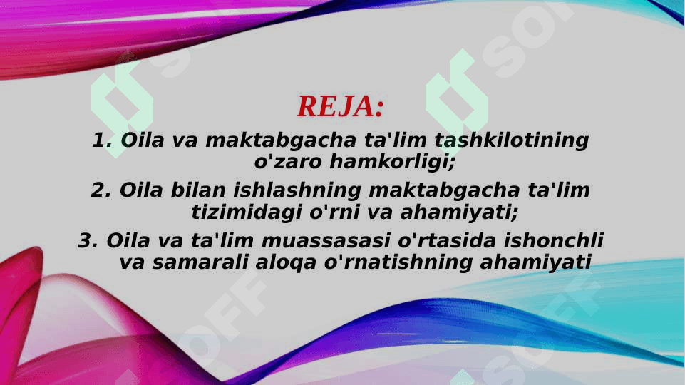Maktabgacha ta`lim tashkilotining oila bilan ishlash shakllari 2