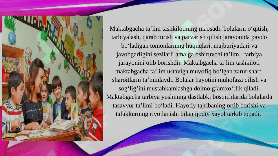 Maktabgacha ta`lim tashkilotining oila bilan ishlash shakllari 3