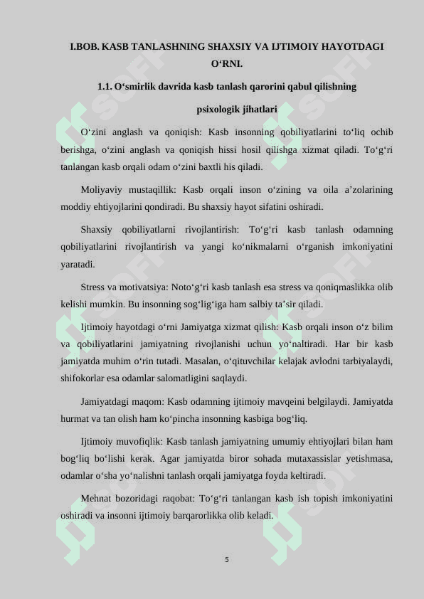 O'SMIRLARNI KASB TANLASHGA YO'NLATIRISH USULLARI 5