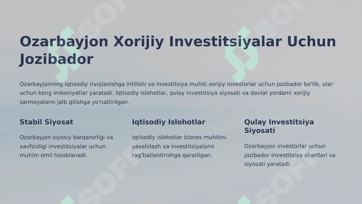 Ozorbayjon davlatining investitsiya tahlili 6