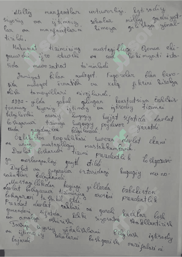 O'zbekistonning eng yangi tarixi fanidan 2 mustaqil talim uchun tayyor ish 4