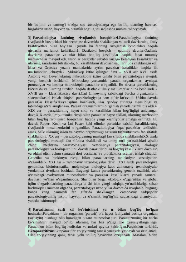 Parazitologiyadan oraliq savollari javobi bilan (shippi) 2