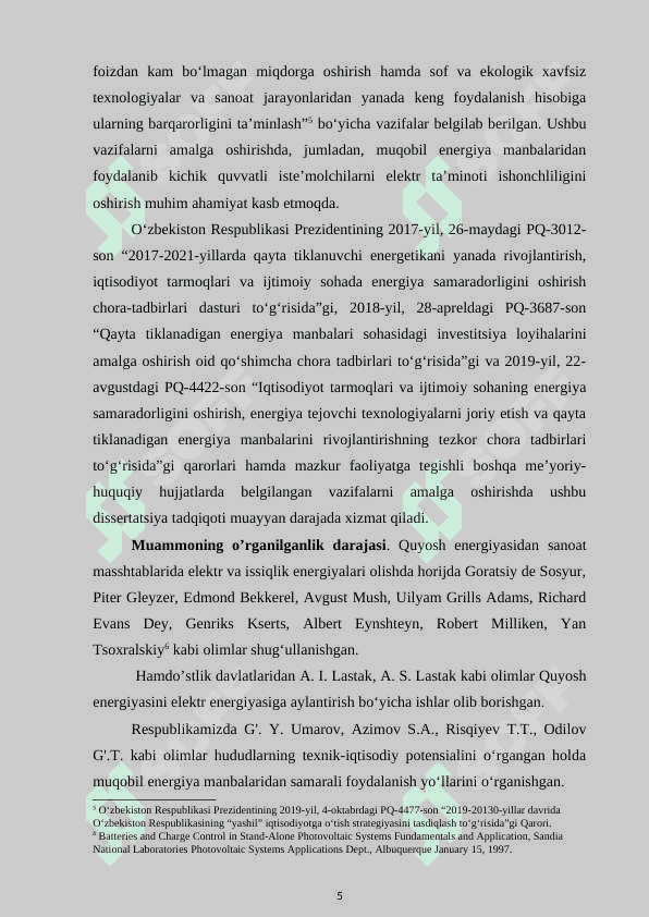 DUNYODA VA O’ZBEKISTONDA QUYOSH ENERGETIKASI RIVOJLANISH BOSQICHLARI 4