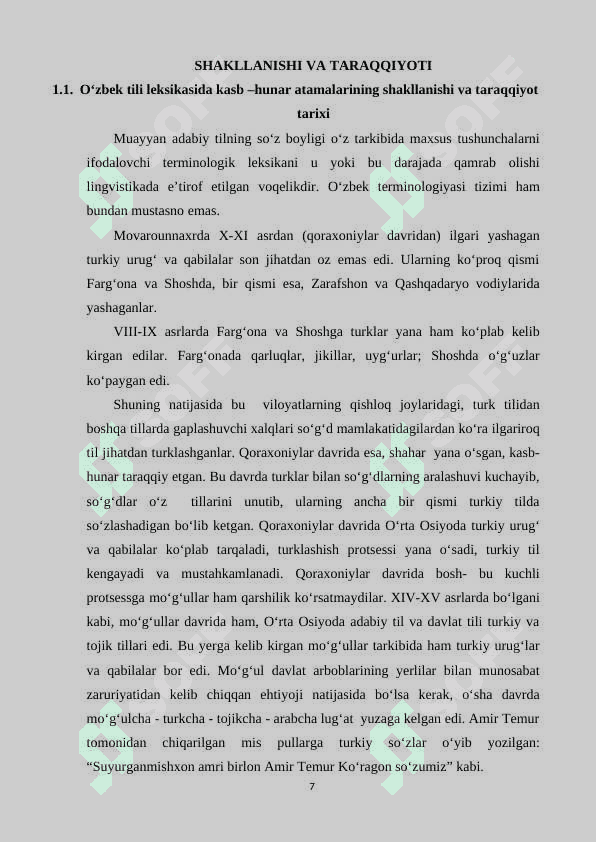 O’ZBEK TILI LEKSIKASIDA KASB-HUNAR 7