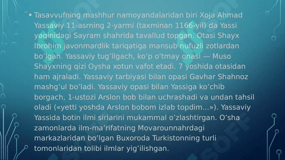 Ahmad Yassaviyning pedagogik gʻoyalari 2