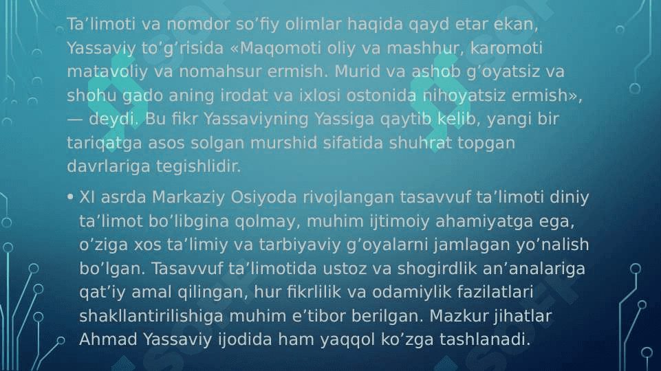 Ahmad Yassaviyning pedagogik gʻoyalari 3