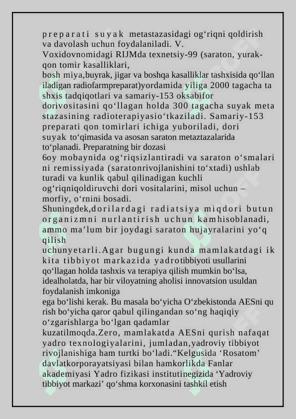 YADRO KIMYOSINING TIBBIYOTDAGI O'RNI 4