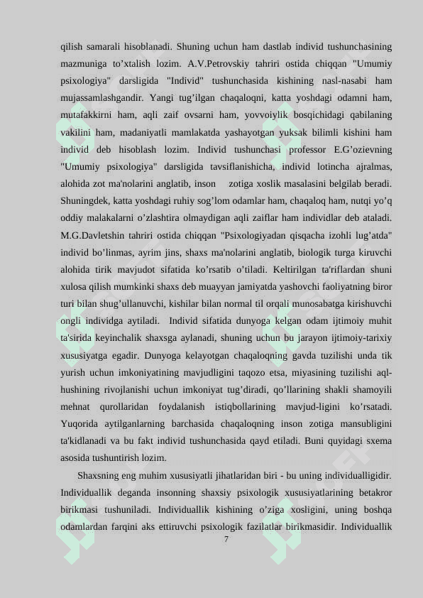 Oliy o`quv yurtlarida talaba shaxsini kamol toptirishni takomillashtirish 7