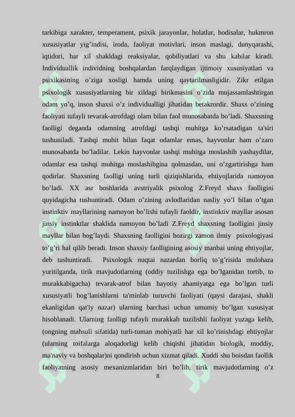 Oliy o`quv yurtlarida talaba shaxsini kamol toptirishni takomillashtirish 8