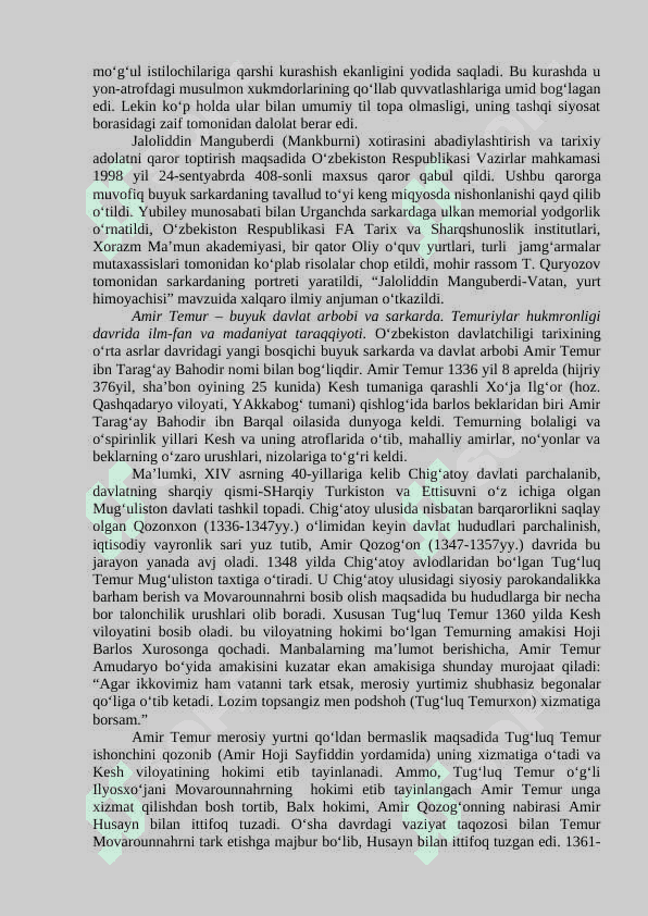 O'zbekistonda mustaqillik g'oyalarining tarixiy asoslari 8