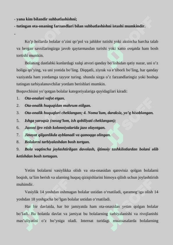 O'zbekiston hamda chet ellarda vasiylik va homiylik 2