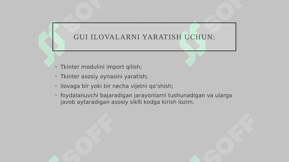 Pythonda GUI bilan ishlash 3