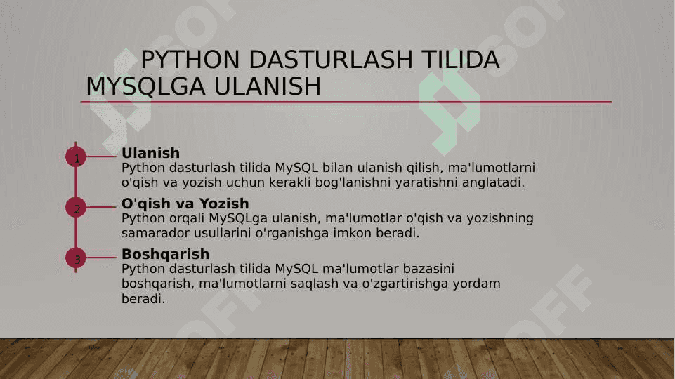Pythonda berilganlar bazasi bilan ishlash 2