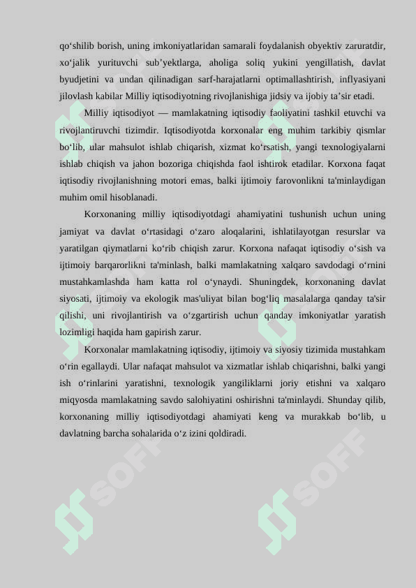 Milliy iqtisodiyot rivojlanishida korxonaning o‘rni va ahamiyati. 4