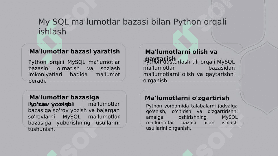 Pythonda berilganlar bazasi bilan ishlash 4