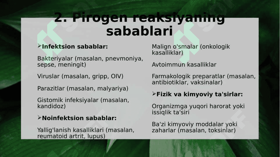 Pirogen Reaksiyalar: Sabablari, Klinikasi, Diagnostikasi va Birinchi Yordam 3