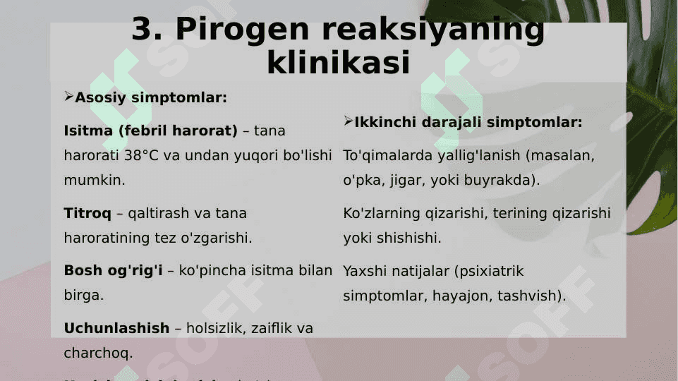 Pirogen Reaksiyalar: Sabablari, Klinikasi, Diagnostikasi va Birinchi Yordam 4