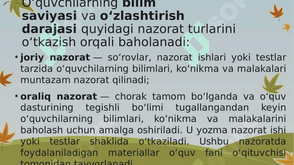 O’QUVCHILAR BILIMINI O’ZLASHTIRISH SAMARADORLIGINI ANIQLASH METODI ! 2