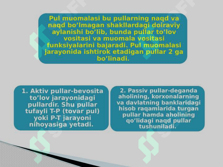 Pul massasi va pul agregatlari 4