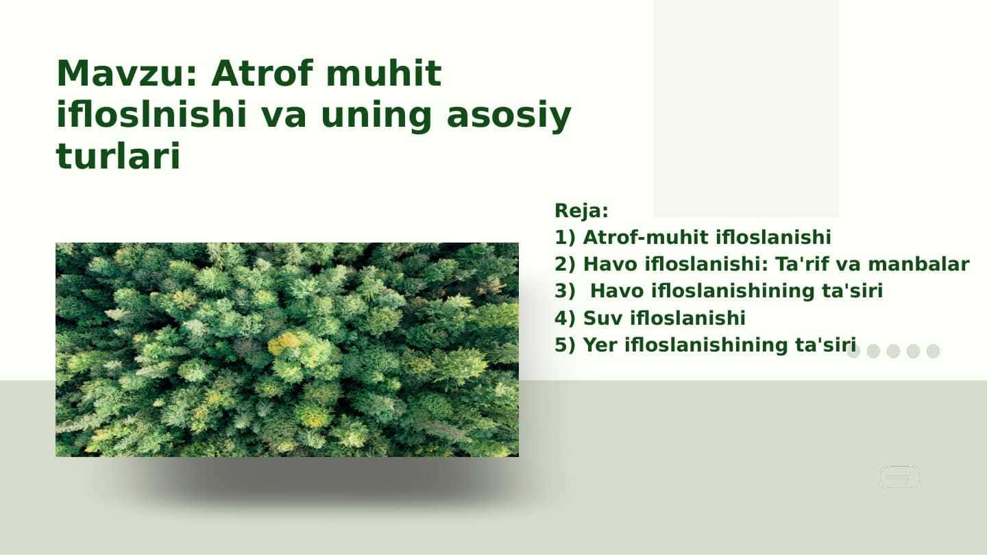 Atrof muhit ifloslanishi va uning asosiy turlari 1