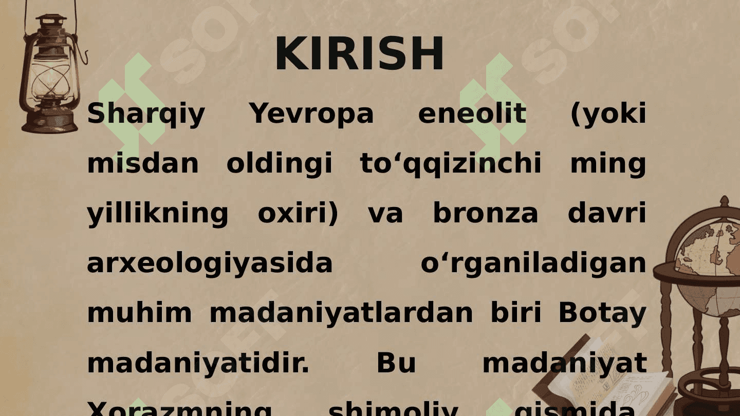 Sharqiy Yevropa eneolit –Bronza davri arxeologiyasi.  Bo'tay madaniyati 2