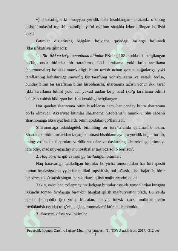 Bitimlarni haqiqiy sanalish shartlari 5