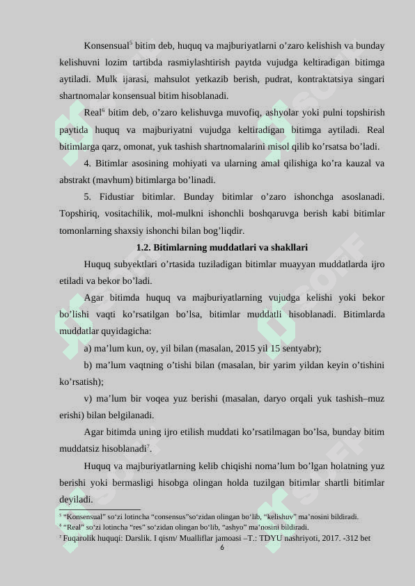 Bitimlarni haqiqiy sanalish shartlari 6