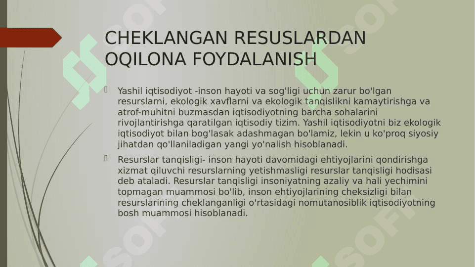 Cheklangan resuslardan ifoydalangan holda yashil ishlab chiqarishni shakllantirish 3