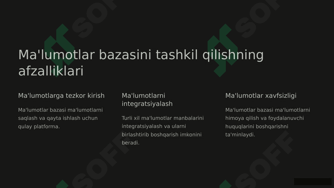 Ma'lumotlar bazasini tashkil qilish 3
