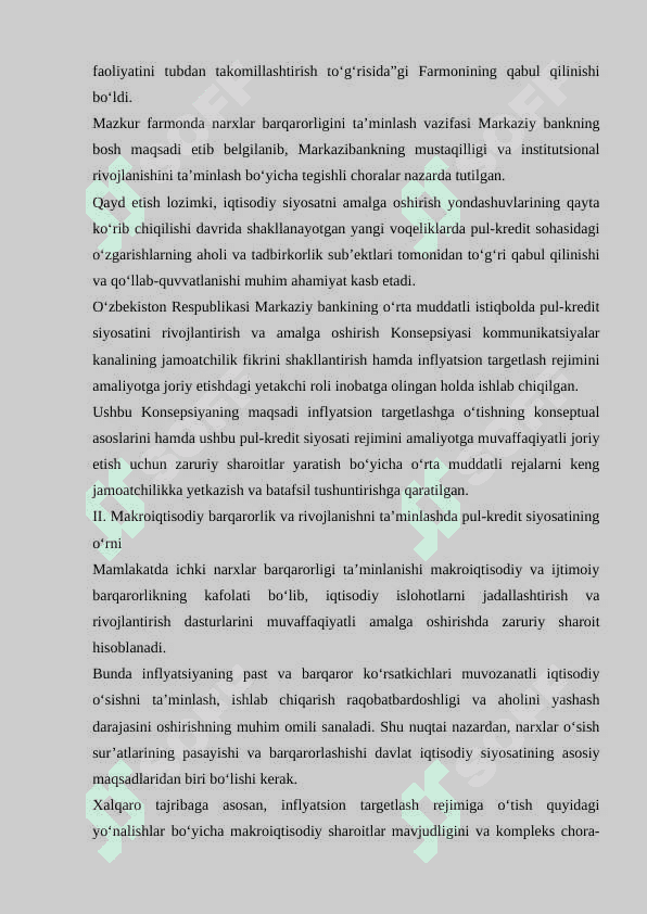 O’zbekiston Respublikasi pul-kredit siyosati 6