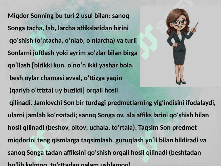 Son va olmosh so'z turkumlarining uslubiy xususiyatlari 4