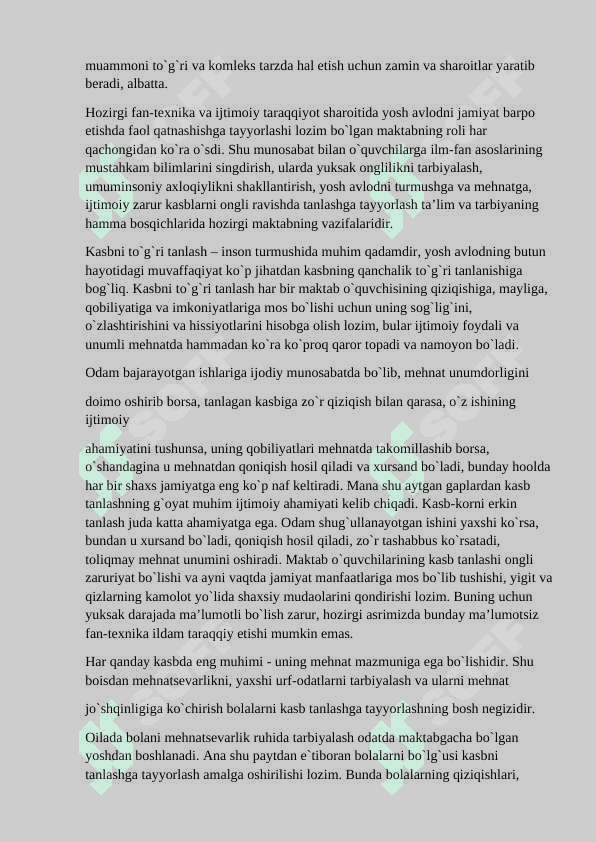 Kasb-hunarga yo’naltirish tashxis markazining faoliyatini taxlil qilish 6