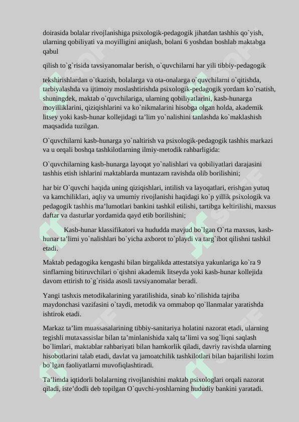 Kasb-hunarga yo’naltirish tashxis markazining faoliyatini taxlil qilish 8