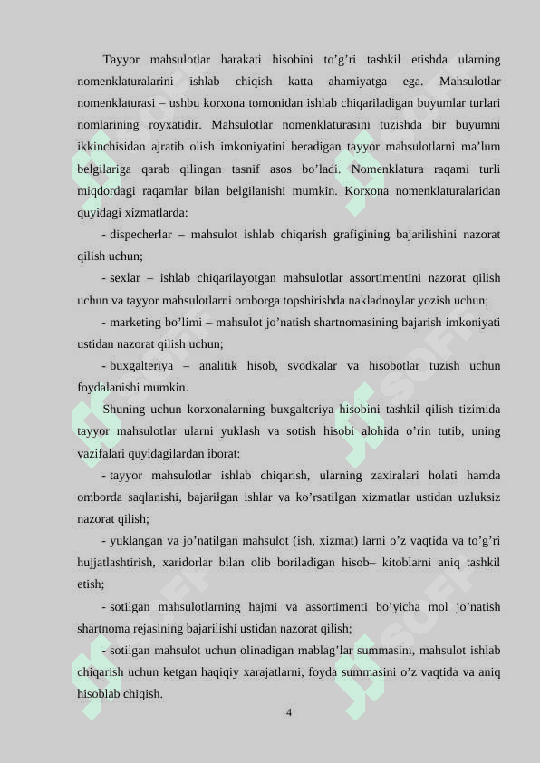 TAYYOR MAHSULOT VA UNI SOTILISHINI HISOBGA OLISH 4