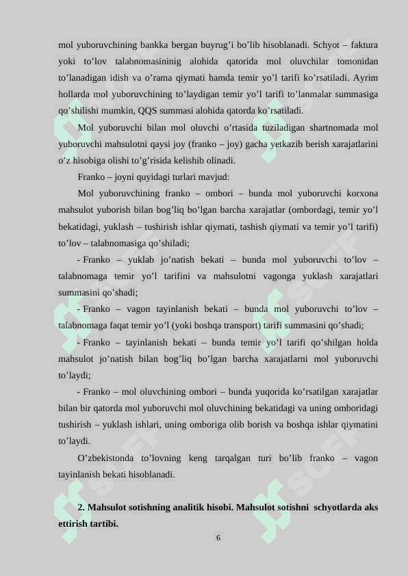 TAYYOR MAHSULOT VA UNI SOTILISHINI HISOBGA OLISH 6