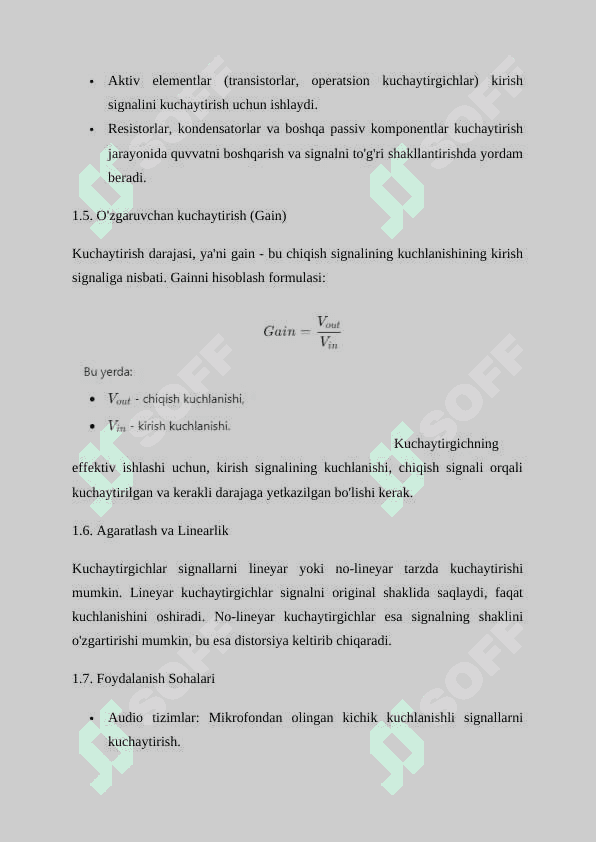 TOK KUCHAYTIRGICHLAR ORASIDA BOG'LANISH. DIFFERENSIAL KUCHAYTIRGICHLAR 3
