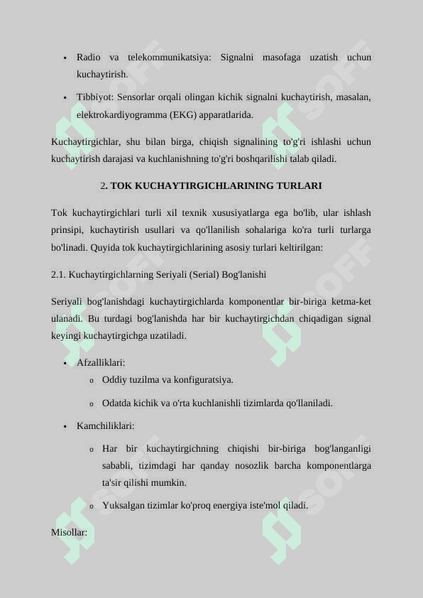 TOK KUCHAYTIRGICHLAR ORASIDA BOG'LANISH. DIFFERENSIAL KUCHAYTIRGICHLAR 4