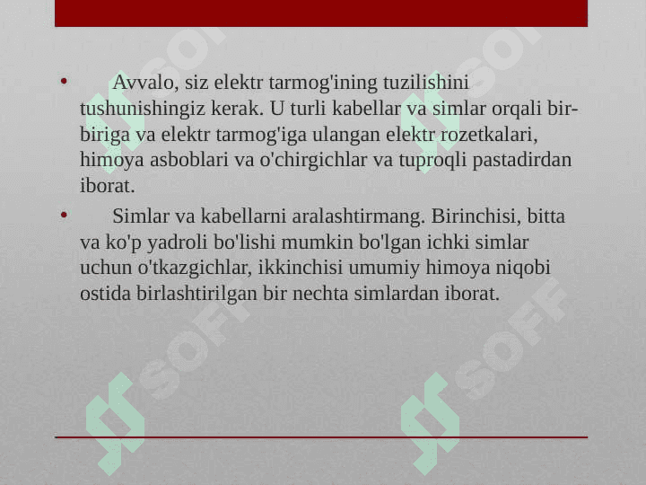 IKKI XONALI UYNI MONTAJ QILISH USULLARI. RADIO QABUL QILUVCHI QURILMALAR. 4
