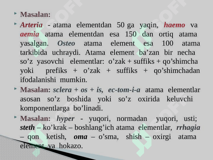 Кlinik terminologiyaga kirish. Кlinik atamalar yasash usullari. Suffiksatsiya 4
