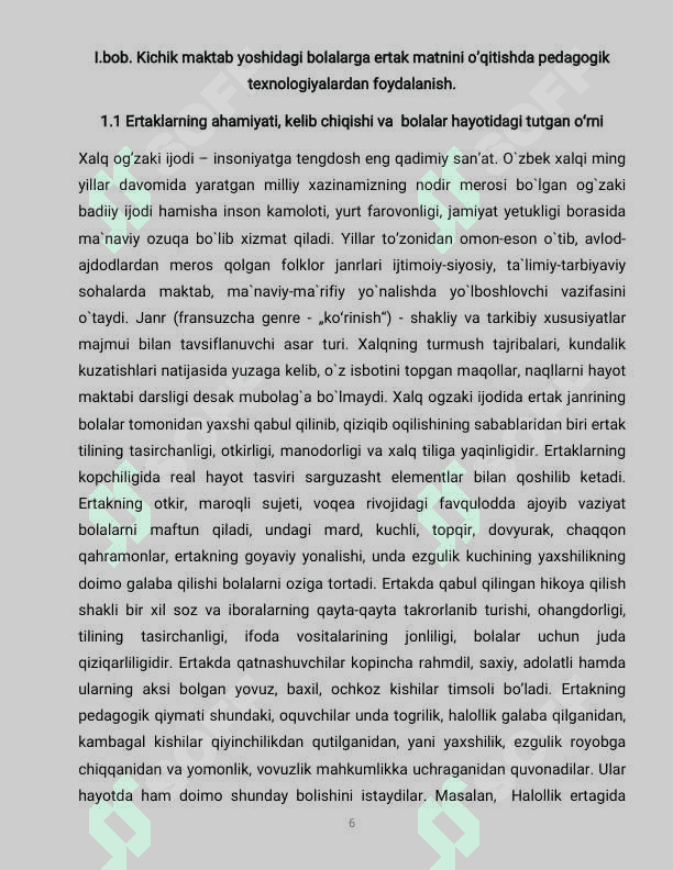 Kichik maktab yoshidagi bolarda hayol jarayonlarini rivojlantirishda ertaklardan foydalanish 6