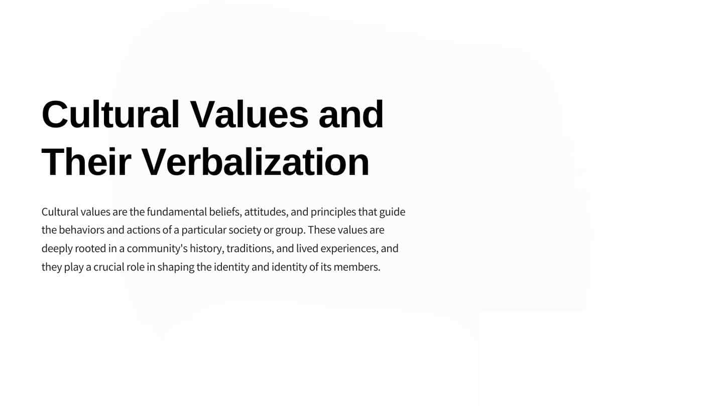 Cultural value and their verbalization