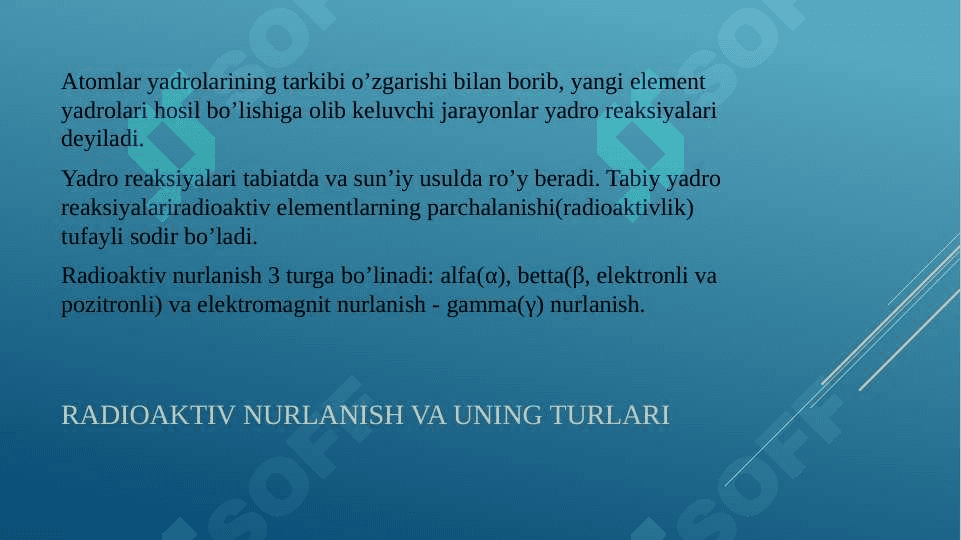 Yadro kimyosining tibbiyotdagi ahamiyati. 3