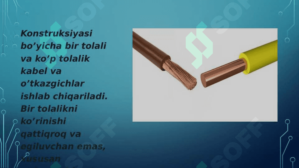 Uy sharoitida montaj qilish uchun ishlatadigan kabellarning tasnifi 4